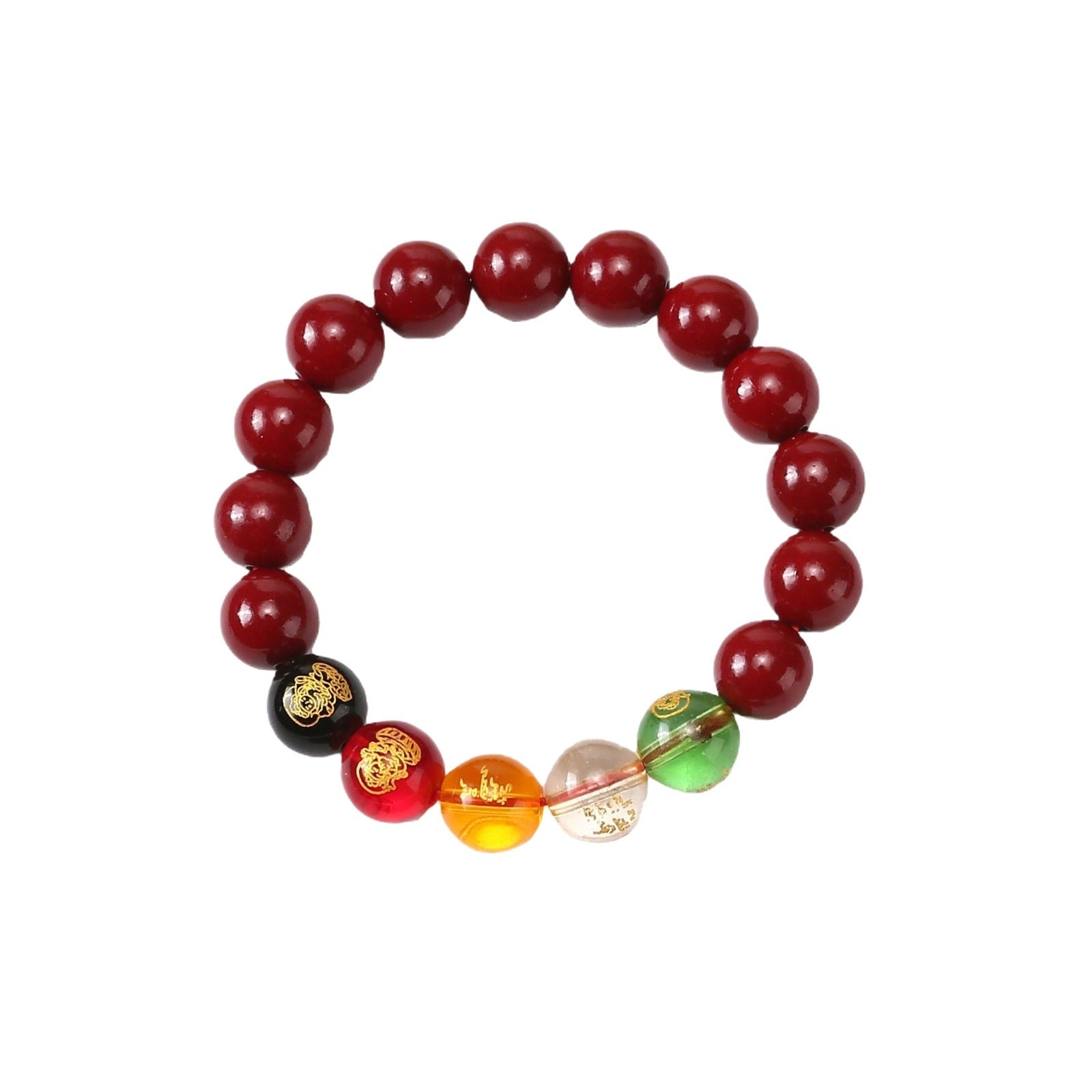 New Five Gods of Wealth Cinnabar Lucky Bead Bracelet