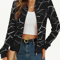 Women's Elegant Print Zip-Up Jacket