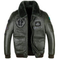 Men's Classic Leather Flight Suit Jacket | Aviator Bomber Style Outerwear