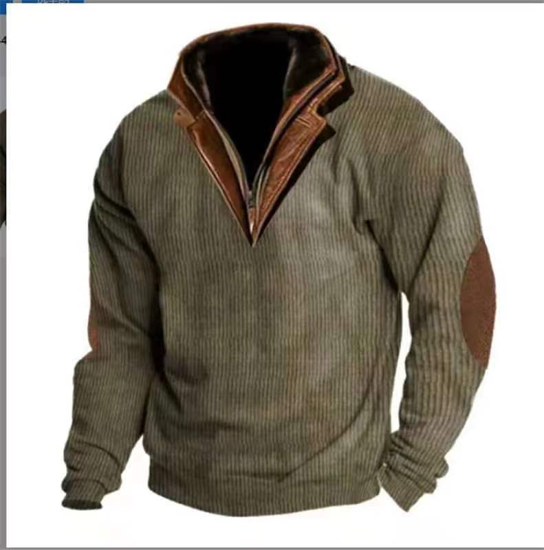 Men's Warm Loose Outdoor Sweater | Breathable Stand Collar Pullover