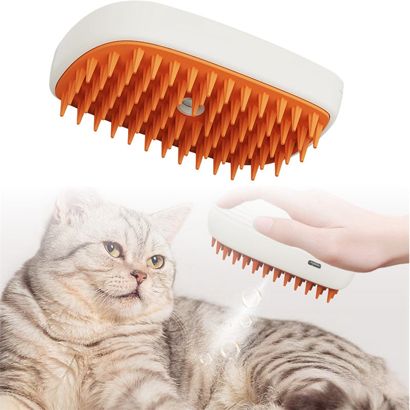 Electric Pet Steam Comb | USB Rechargeable Spray Massage & Hair Removal Tool