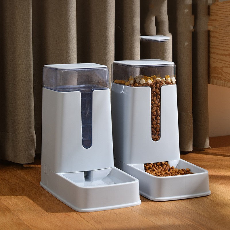 Automatic Pet Feeding Station: Double Bowl with Water Dispenser for Cats and Dogs