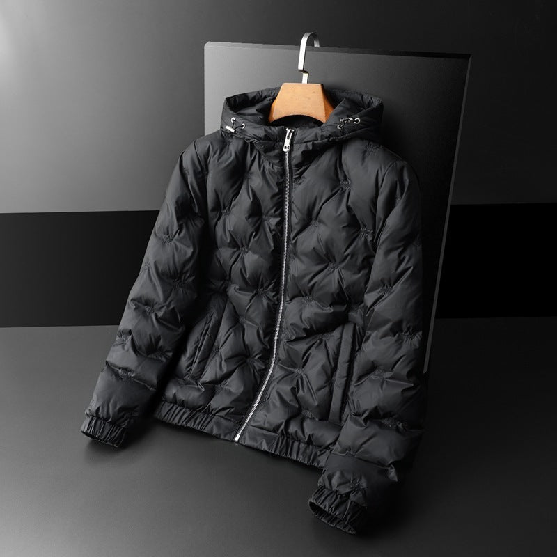 Warm Winter Plus Size Men's Coat | Embroidered Hooded Casual Down Puffer