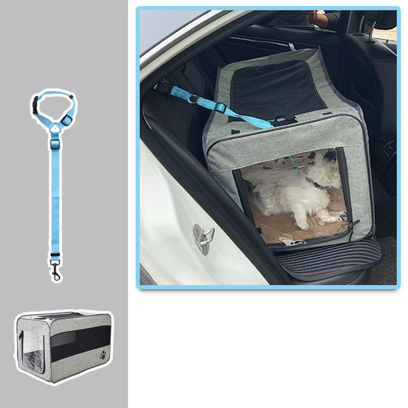 Soft Folding Pet Carrier Cage | Travel Bag with Locking Safety Zippers