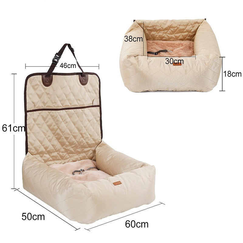 Multi-Purpose Pet Bed Car Seat Pad | 2-in-1 Folding Dog Carrier & Mattress