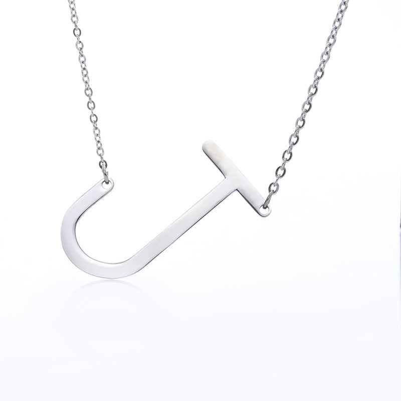 Rose Gold Plated Initial Letter Pendant Necklace