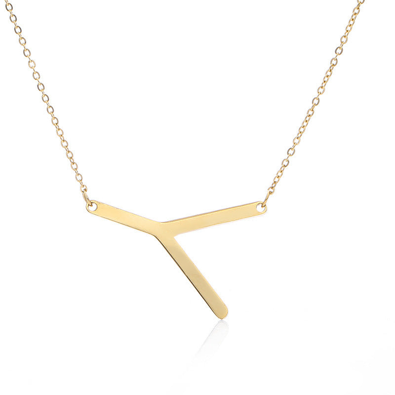 Rose Gold Plated Initial Letter Pendant Necklace