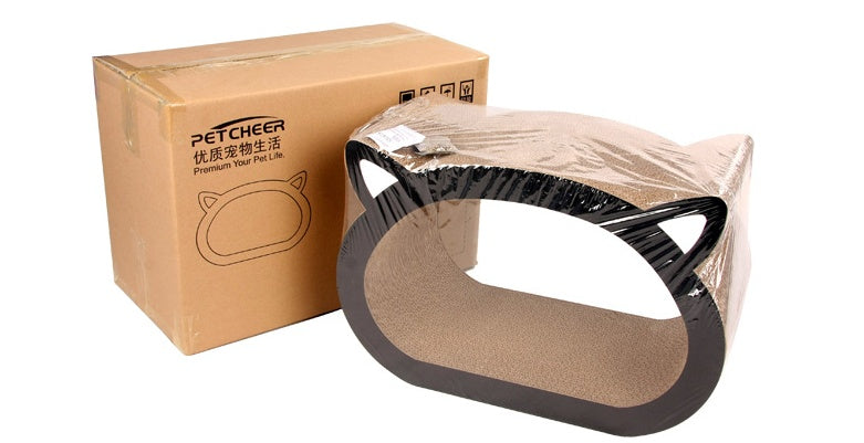 Adorable Cat Head Scratcher | Durable Corrugated Cardboard Pet Toy