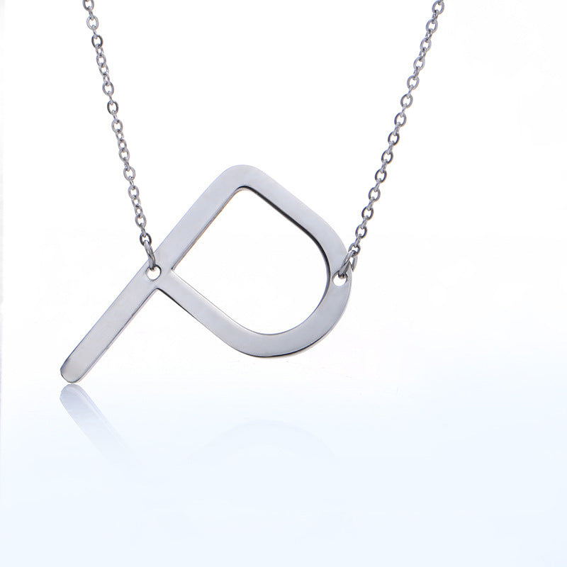 Rose Gold Plated Initial Letter Pendant Necklace