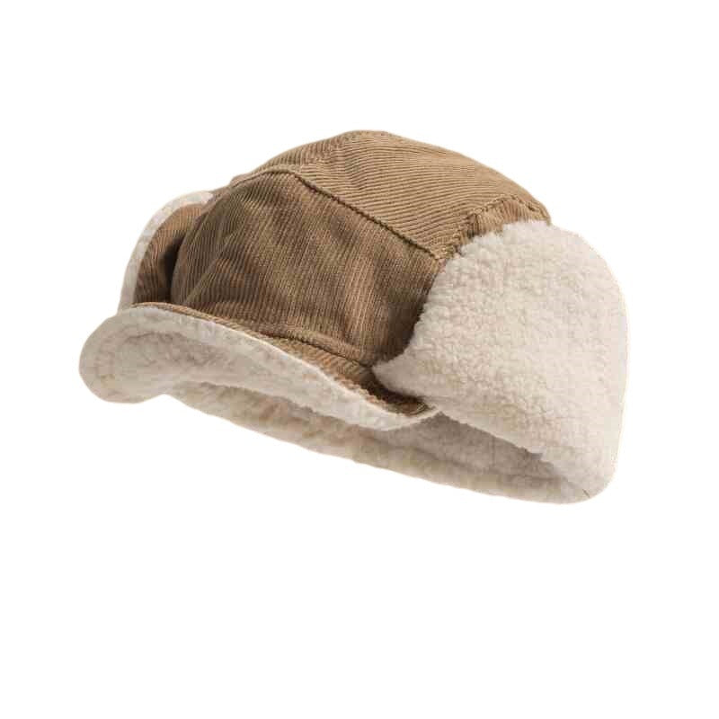 Japanese Retro Corduroy Warm Ear Protection Ushanka Hat
