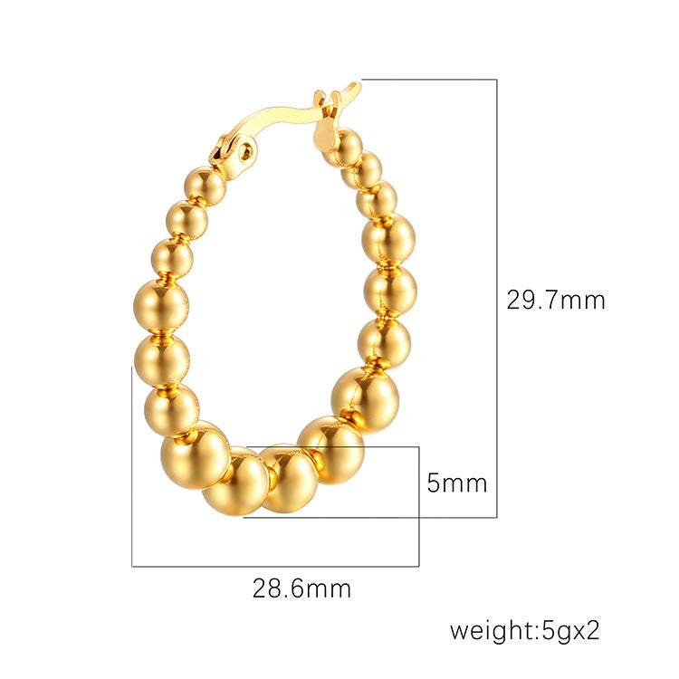 Stainless Steel Ball Bead Stud Earrings