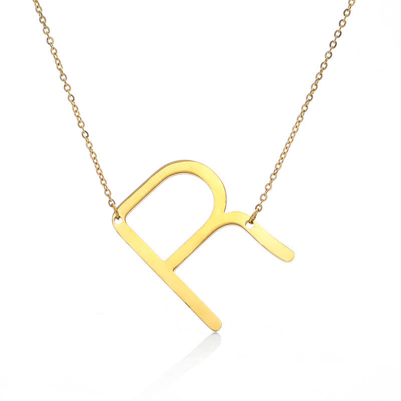 Rose Gold Plated Initial Letter Pendant Necklace