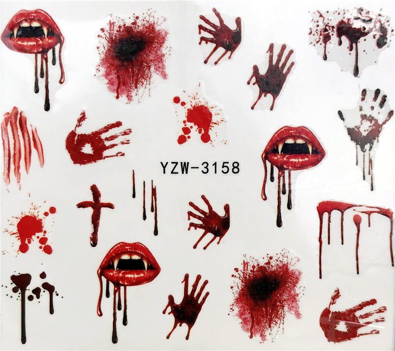 Spooky Seahorse & Autumn Maple Nail Water Stickers