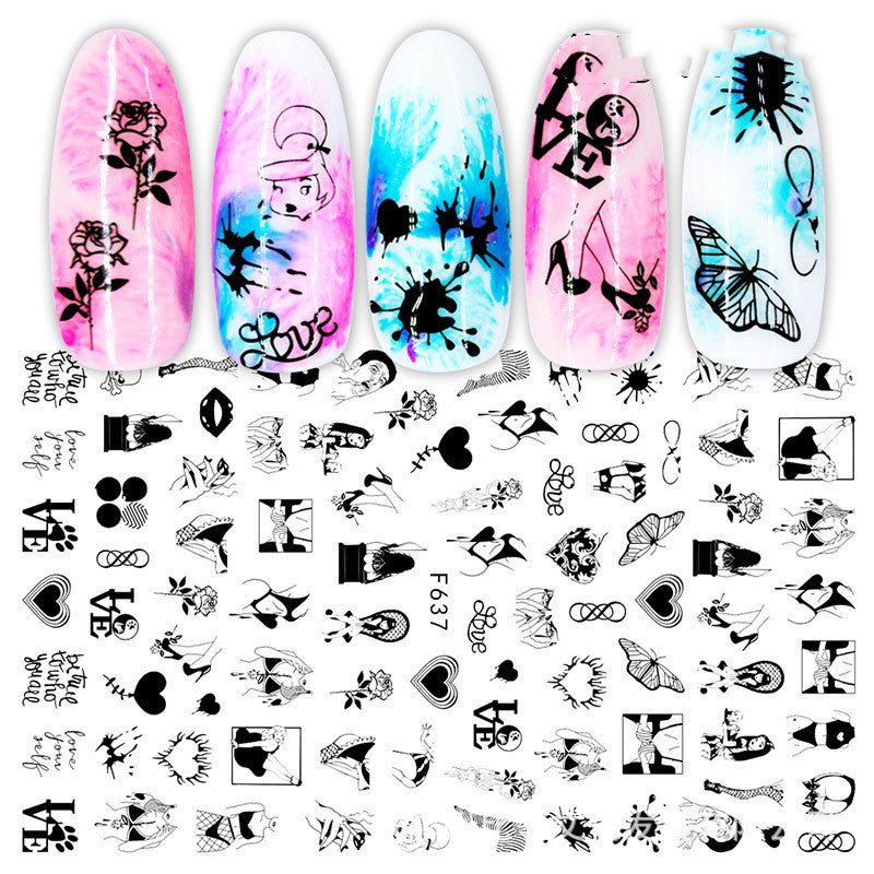 Rose & Heart 3D Adhesive Manicure Decals