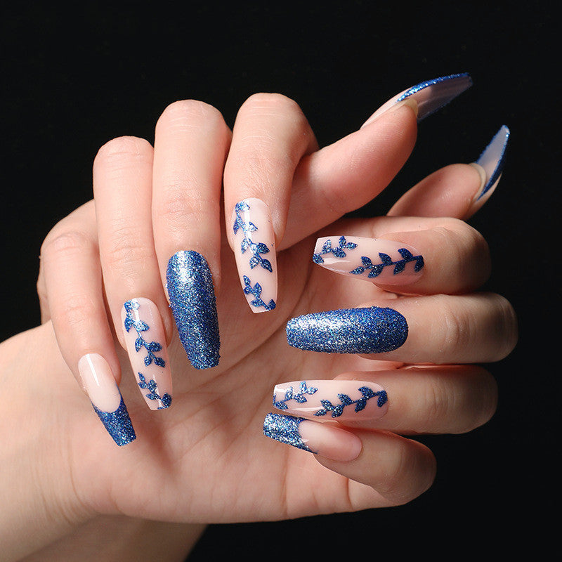 Finished Boxed Blue & Pink Ballet Press-On Nails