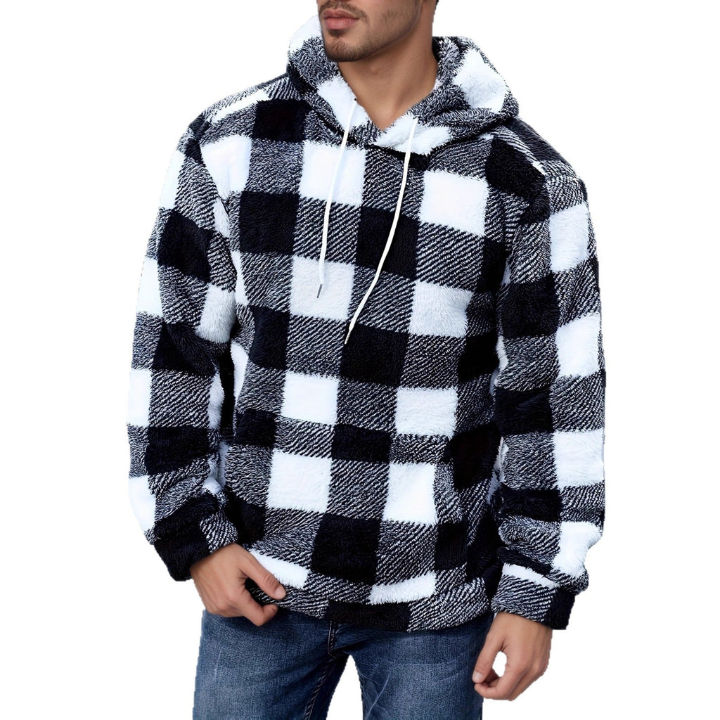 Men's European & American Plaid Faux Fur Coat | Autumn/Winter Fashion Jacket