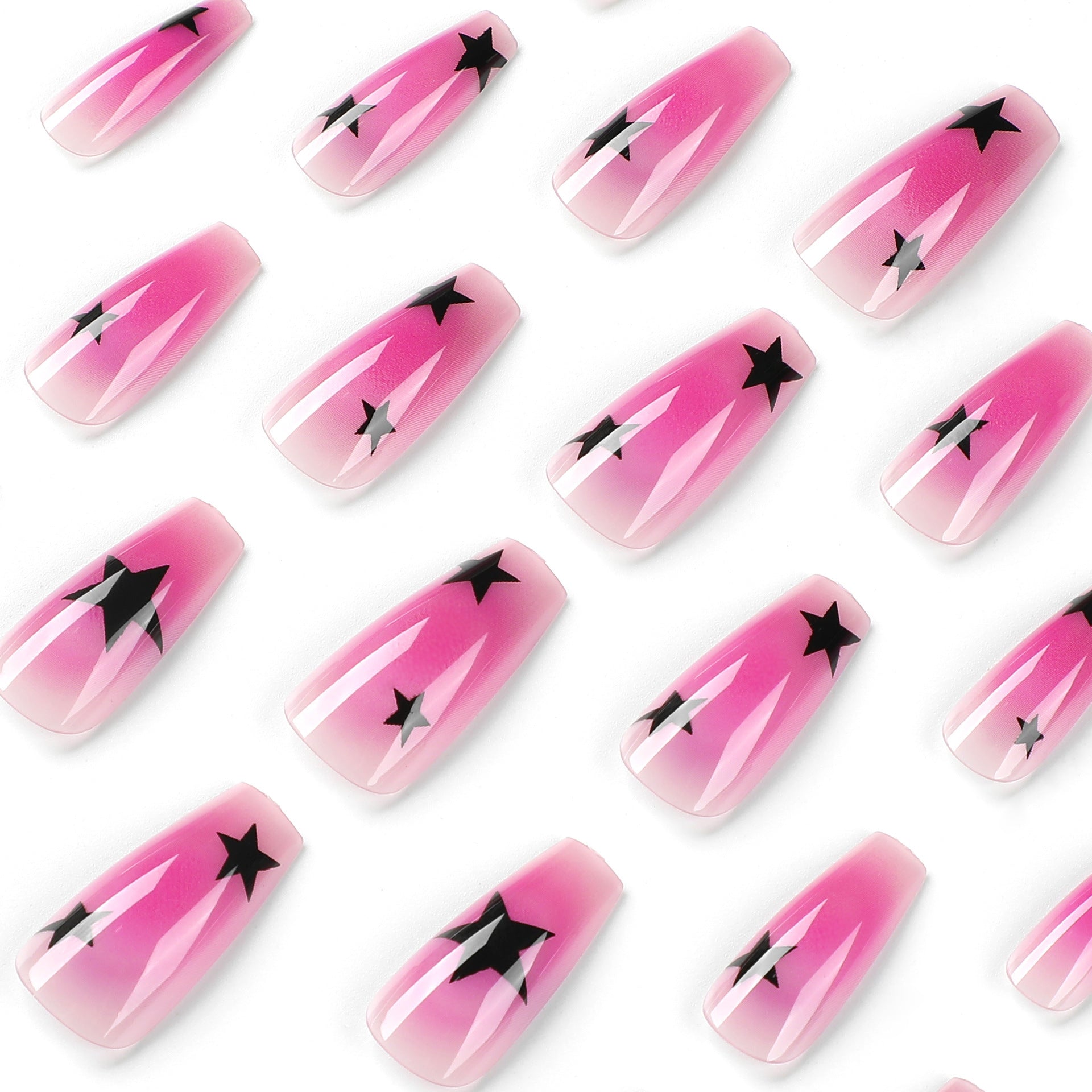 Wearable Black & Ice Purple Press-On Fake Nails