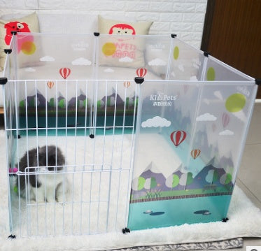 Modern Transparent Pet Isolation Fence | See-Through Freestanding Dog Gate