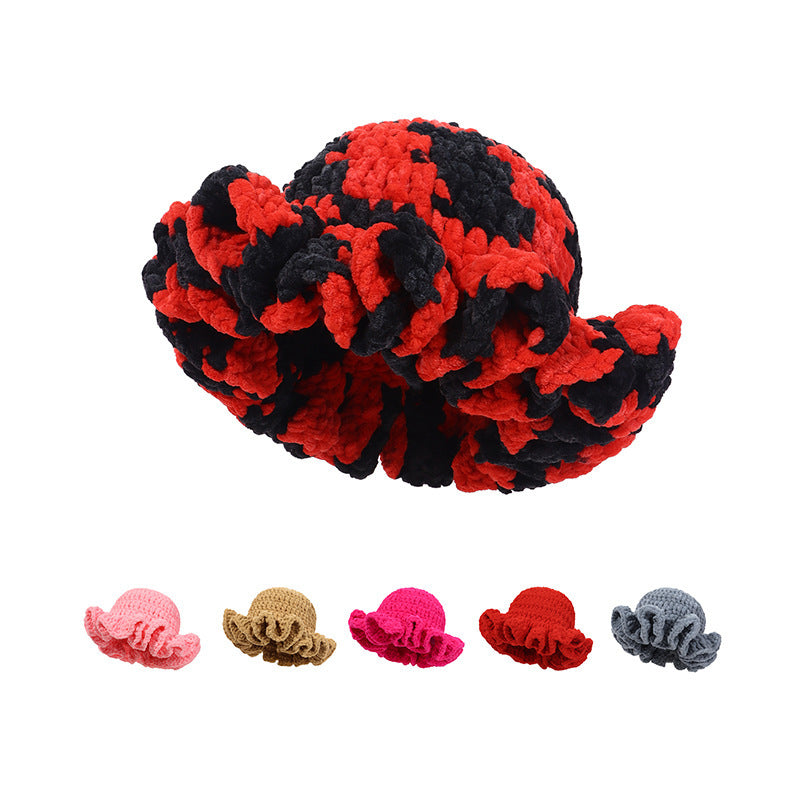 Women's Knitted Pleated Ruffled Fashion Wool Hat
