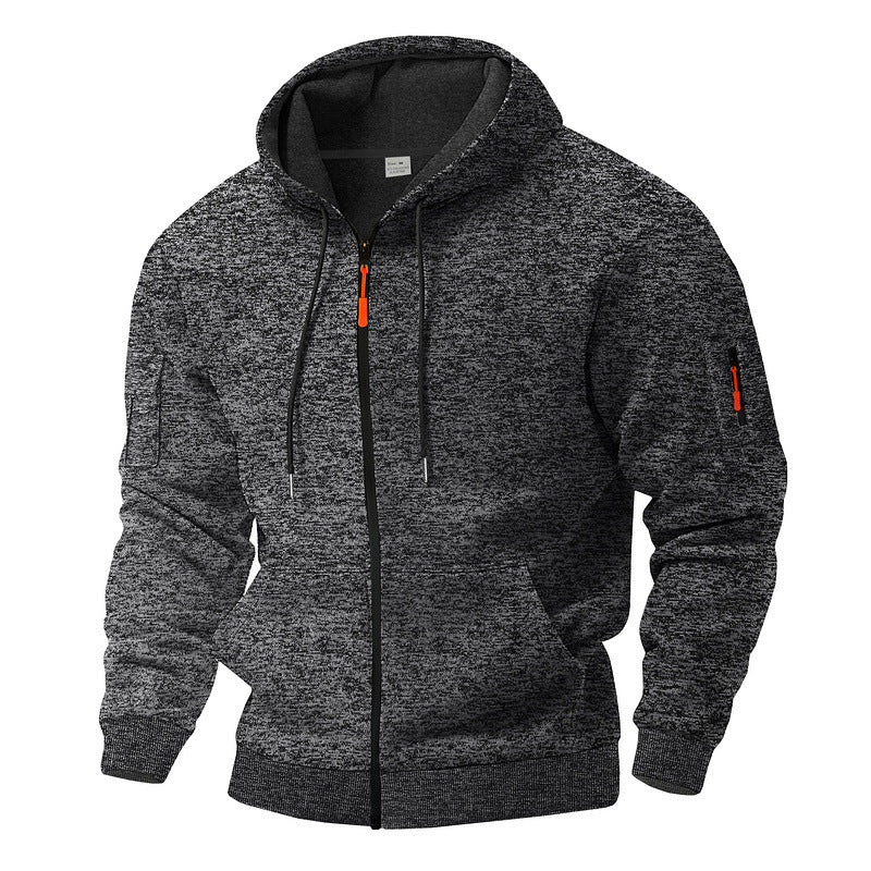 Warm Vintage Cationic Cargo Hoodie | Heavy Fleece-Lined Trendy Sports Sweater