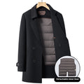 Premium Men's Wool Blend Topcoat | Mid-Length Double-Sided Suit Collar