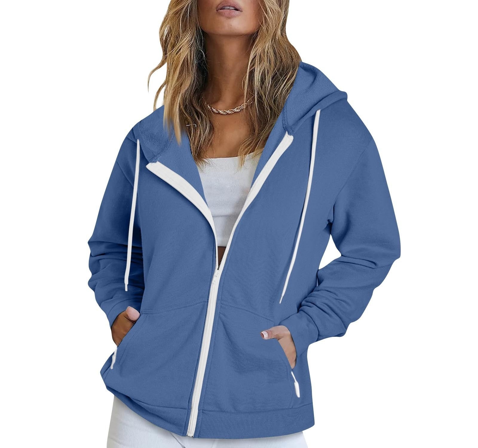 Unisex Sports Full-Zip Hoodie Cardigan