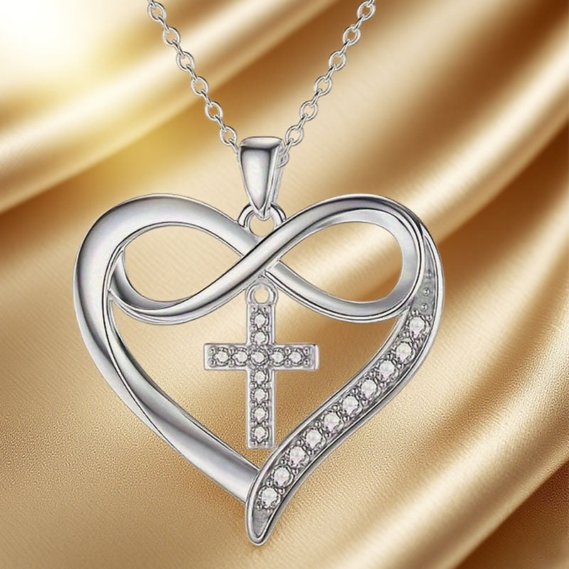 Minimalist Heart & Cross Design Necklace for Women