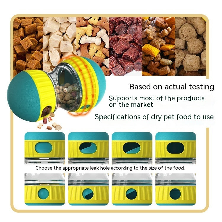 Slow Feeder Tumbler Dog Toy | Leaky Food Ball for Stomach Protection & Fun
