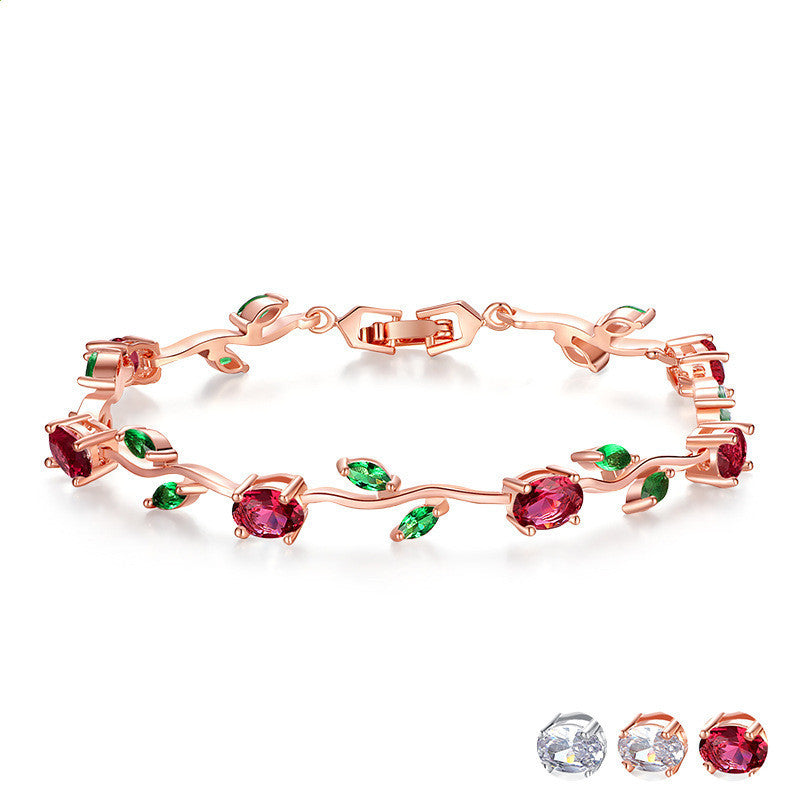 Elegant Crystal Plated Link Bracelet