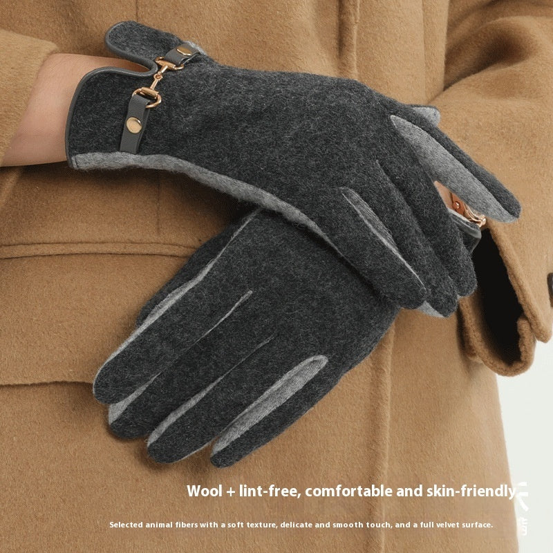 Warm Windproof Fleece Thick Touch Screen Winter Gloves