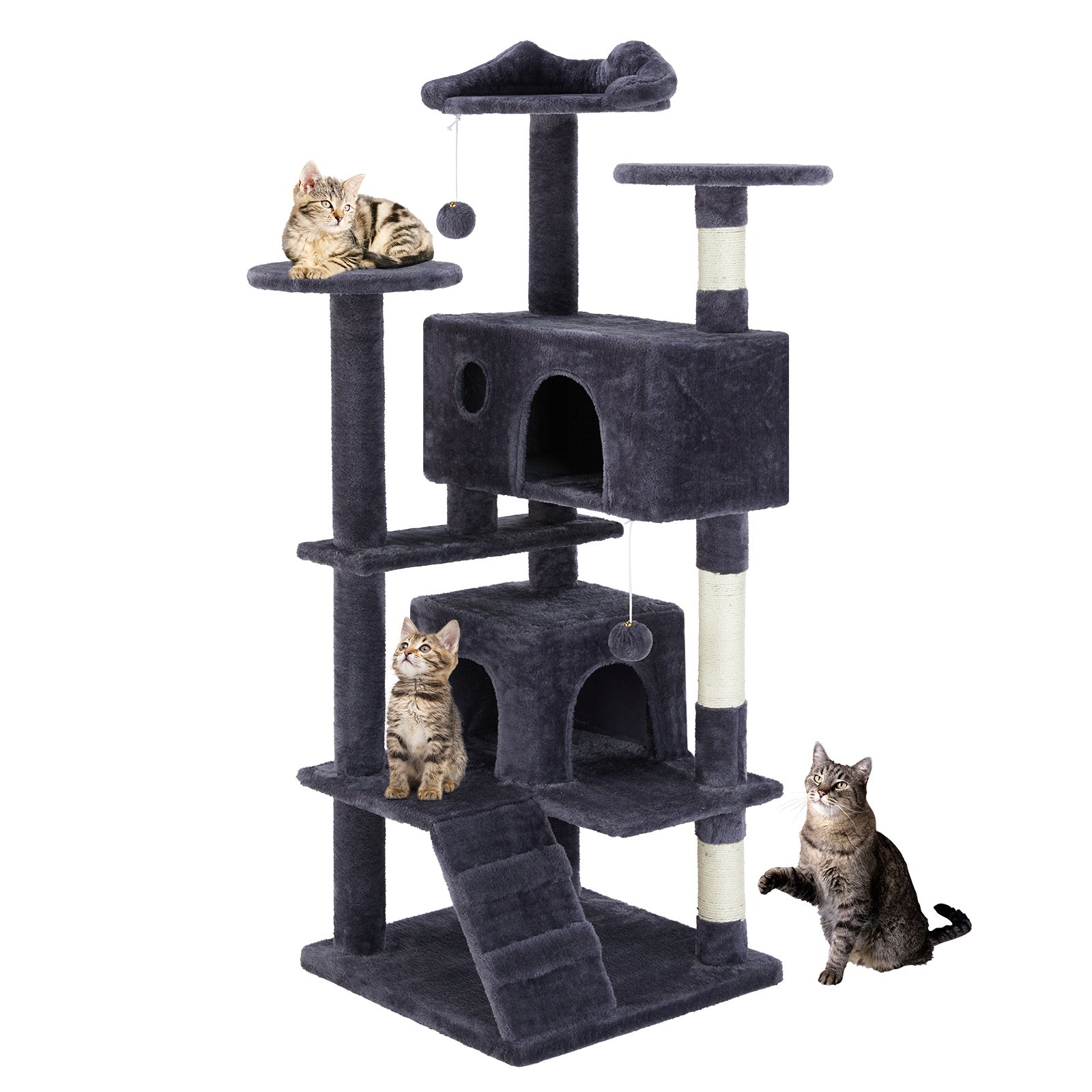 Deluxe Multi-Function Cat Treehouse | Large Indoor Pet Climbing Frame & Condo