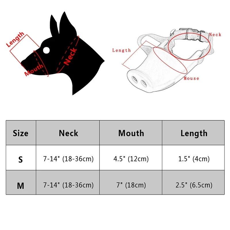 Dog Anti-Bite Piggy Mouth Muzzle Cover | Long Snout Pet Training & Daily Use