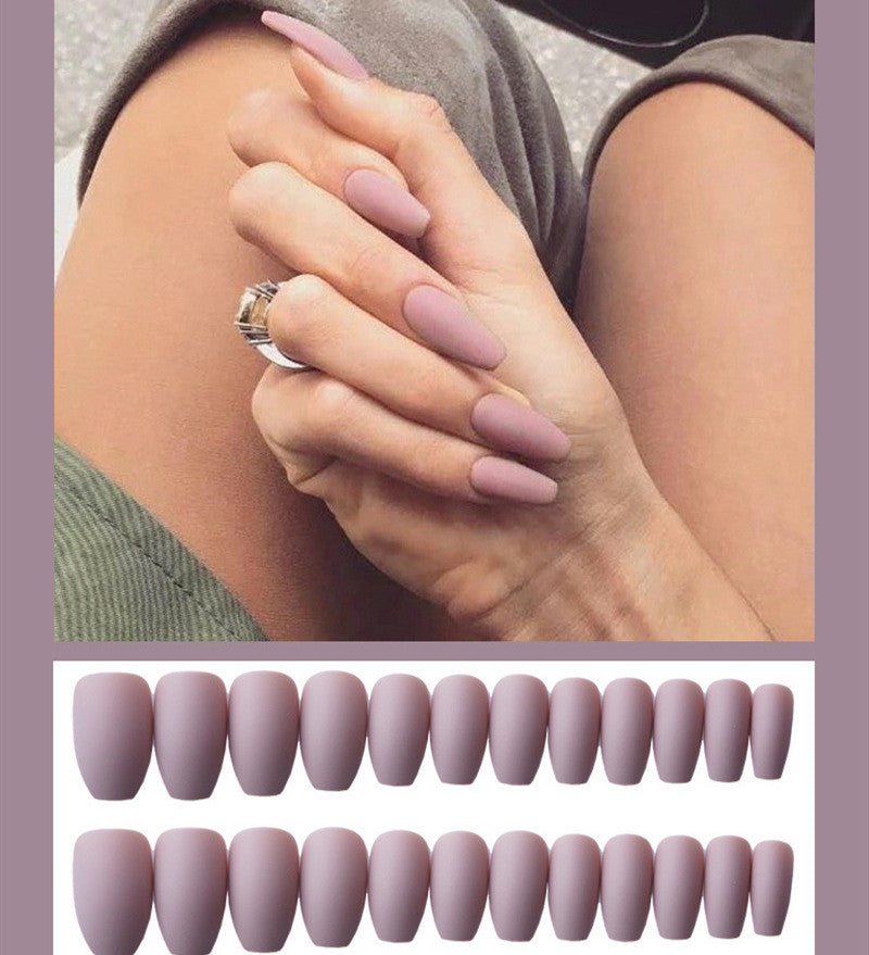 Matte Frosted Long Ballet Fake Nails
