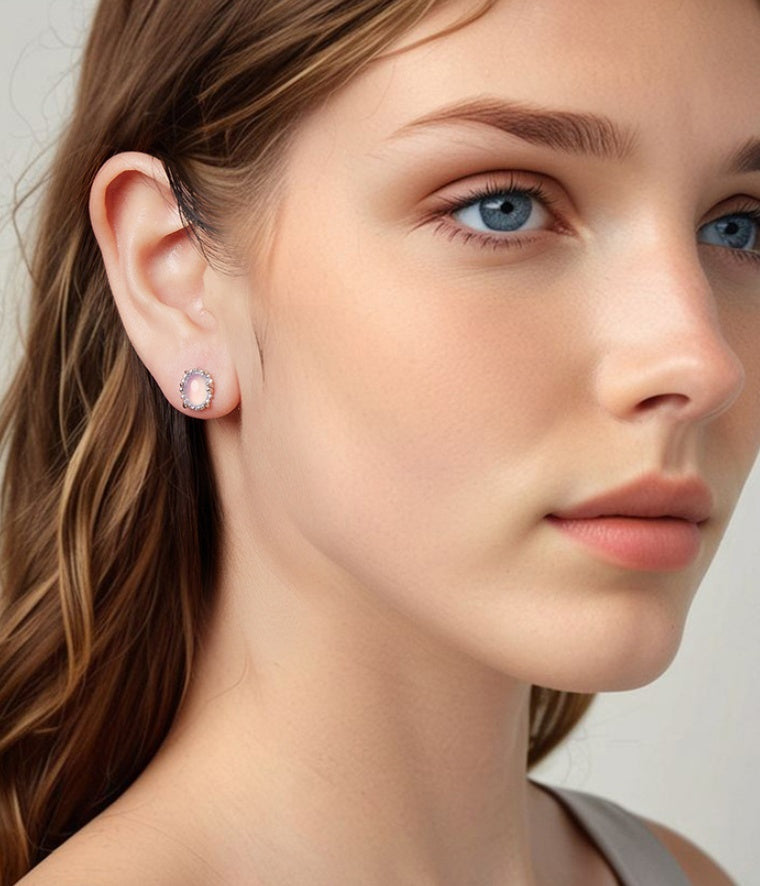 Sterling Silver Magic Stone Stud Earrings