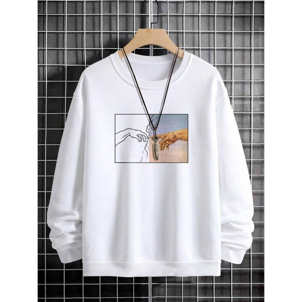 Men's Street Style Hand-Printed Sweatshirt | Urban Graphic Pullover