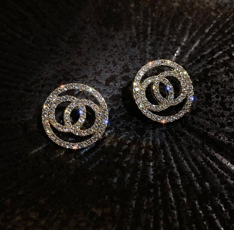 Sparkling Full Diamond Circle Earrings