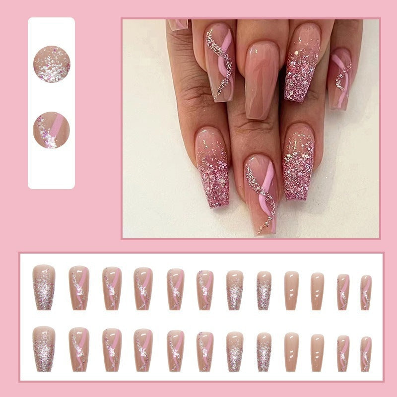 Stylish Mid-Length Wearable Ballet Fake Nails