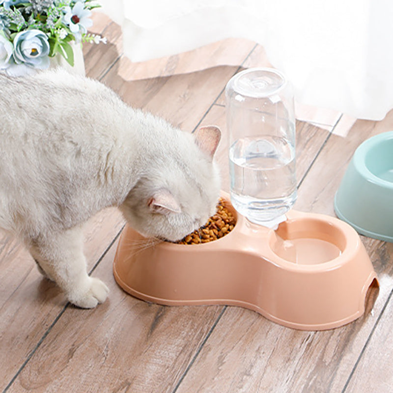 Elevated Pet Feeder Station: Double Bowl with Automatic Water Dispenser