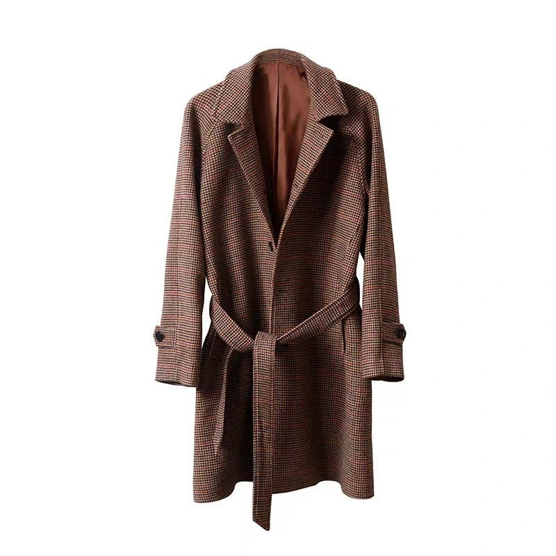 Elegant Retro Wool Coat for Men | Gentleman's Classic Winter Topcoat