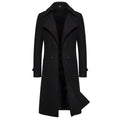 Men's Long Double-Breasted Woolen Trench Coat | Warm Autumn/Winter Overcoat