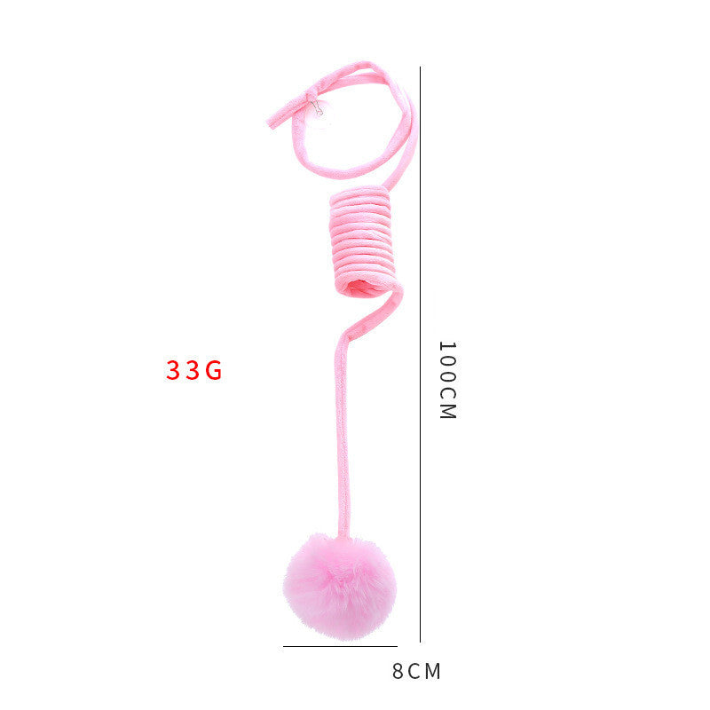 Interactive Cat Toy with Sucker Base | Spring Rabbit Fur Ball Teaser