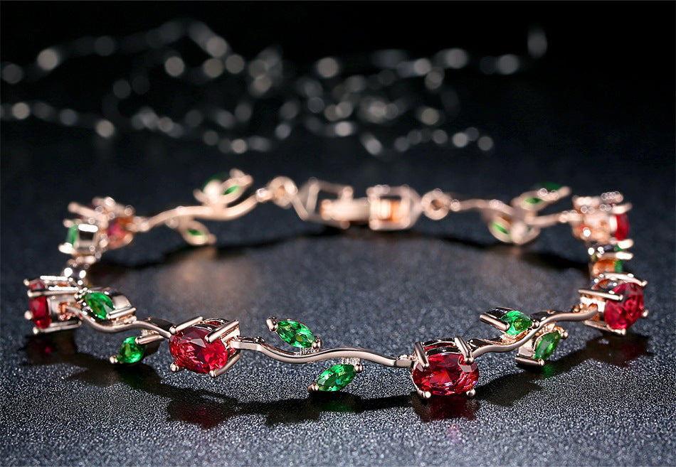 Elegant Crystal Plated Link Bracelet