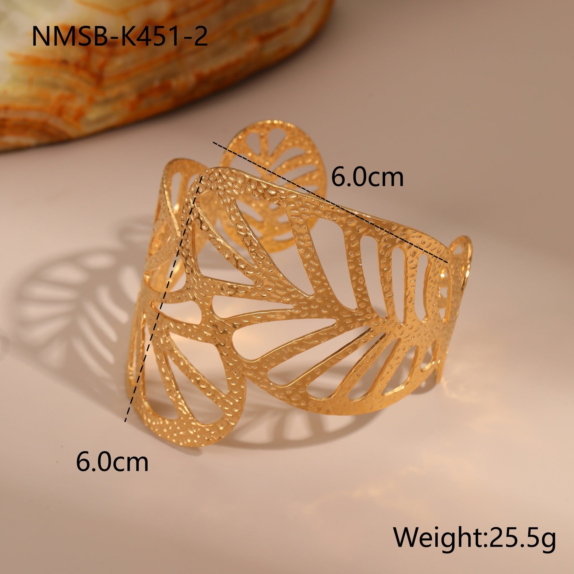 Elegant Stainless Steel Leaf Charm Wristband Bracelet