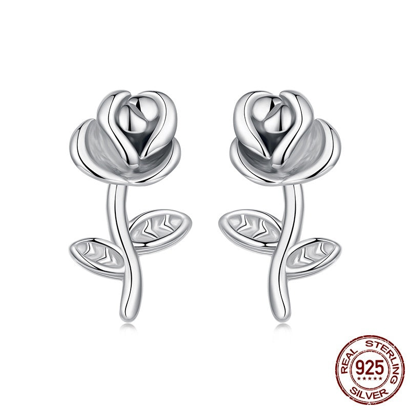 Rose Sterling Silver Studs for Women