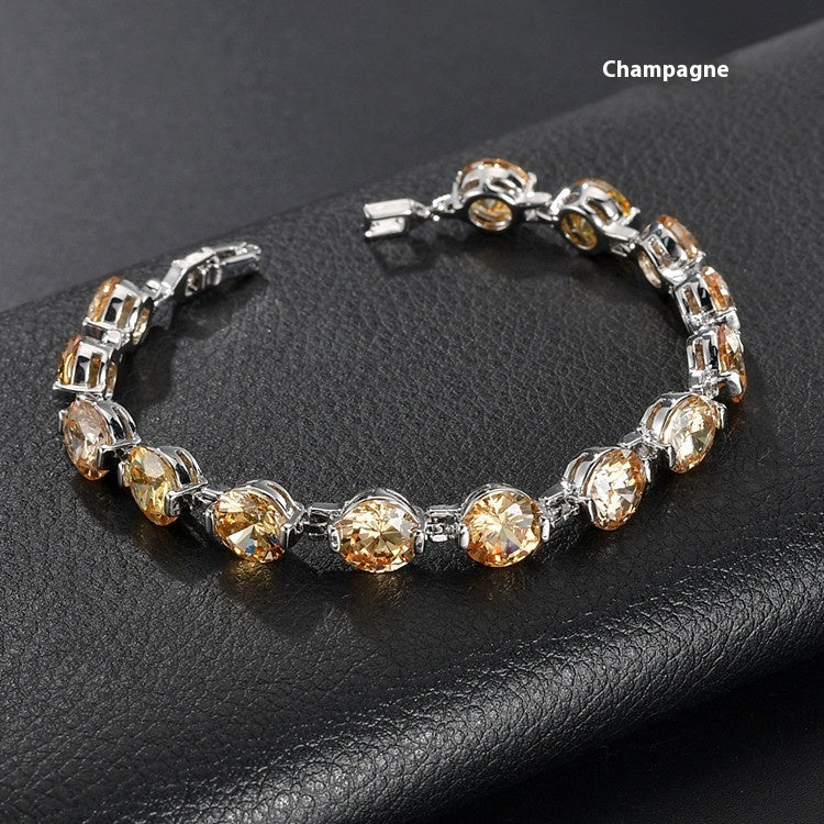 Fashion Popular Round-Cut Zircon Link Bracelet