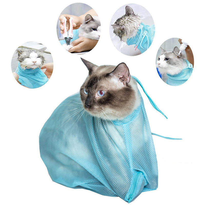 Adjustable Soft Cat Grooming Bag | Multifunctional Mesh for Bathing & Nail Trimming