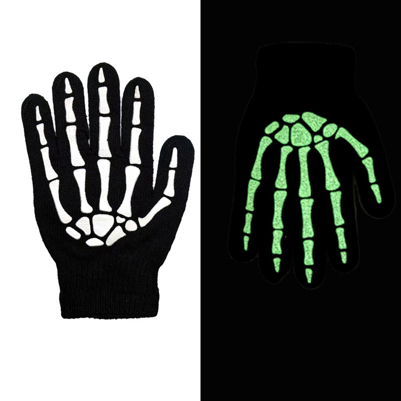 Halloween Skull Luminous Riding & Non-Slip Gloves