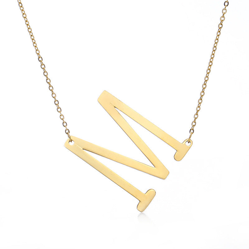 Rose Gold Plated Initial Letter Pendant Necklace