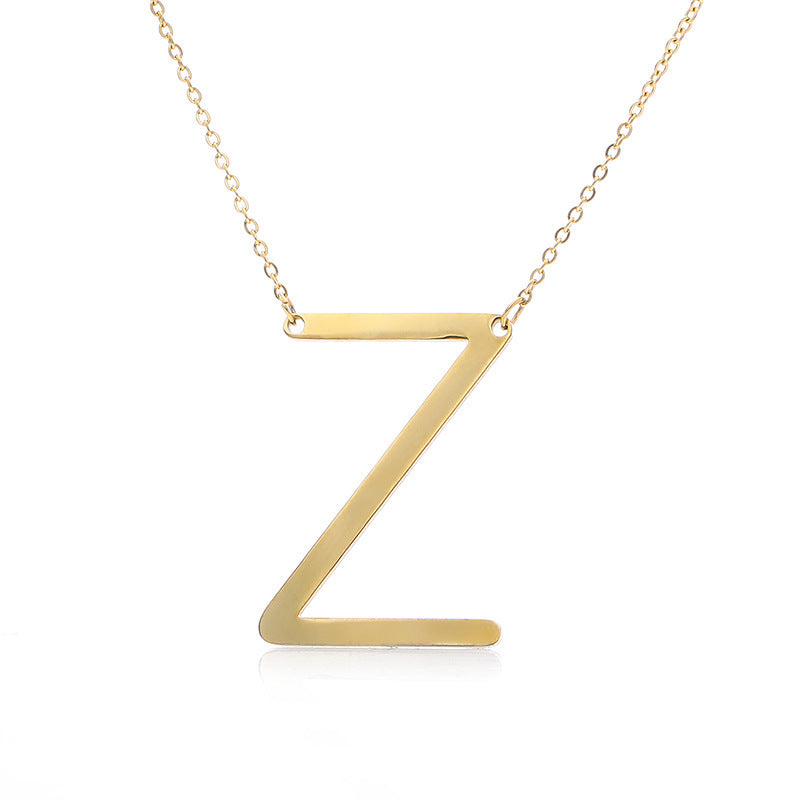 Rose Gold Plated Initial Letter Pendant Necklace