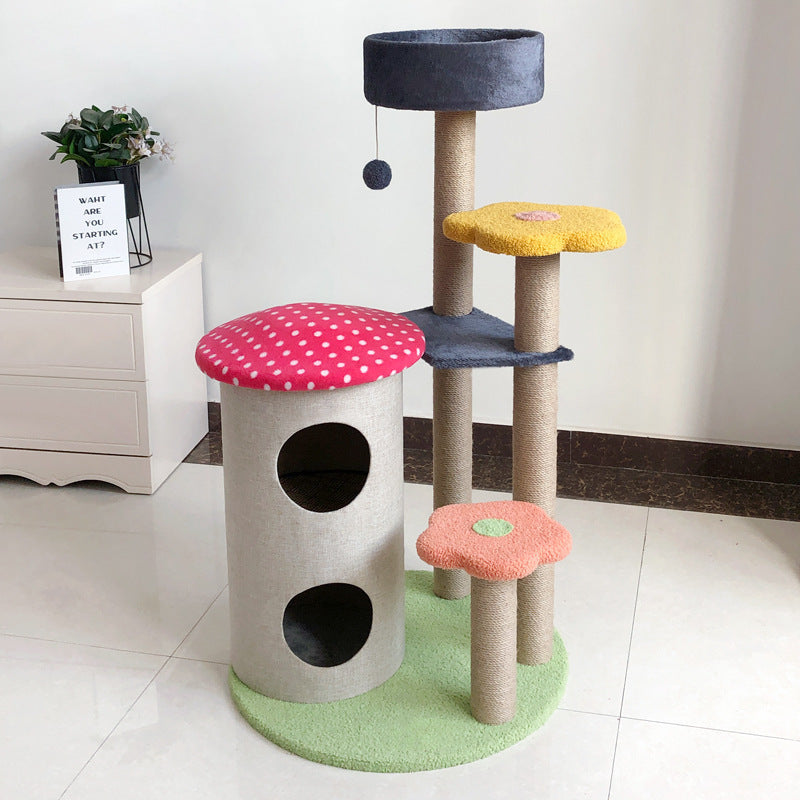 Tall Cat Tower with Scratch Board | Wear-Resistant Cat Climbing Tree